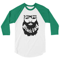 Dope Black Dad (Bald) 3/4 sleeve raglan shirt