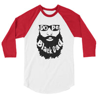 Dope Black Dad (Bald) 3/4 sleeve raglan shirt