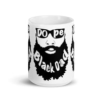 Dope Black Dad _ Bald White glossy mug