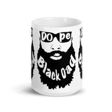 Dope Black Dad _ Bald White glossy mug